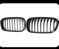 Calandre avant adaptée aux BMW Série 1 F20 2015-2018, modifiée, à ligne simple, noir brillant avec motif en fibre de carbone, pare-chocs de voiture