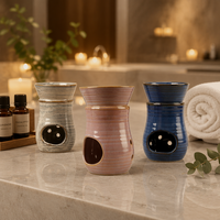 Diffuseur d'arômes vintage pour la décoration intérieure, brûleur d'huile en céramique, porte-bougie chauffe-cire pour bougies chauffe-plat, pour hôtels et usage domestique