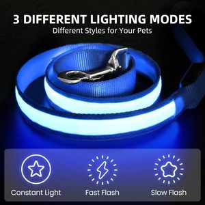 New Arrival Wholesale Illuminating Walking Night Glowing USB Rechargeable Led <b>Dog</b> Leash - Product Image 3