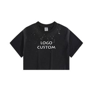 2025 bas quantité minimale de commande personnalisé Sport respirant recadrée dames t-shirt mode décontracté Yoga Sport recadrée femmes t-shirts - Product Image 6