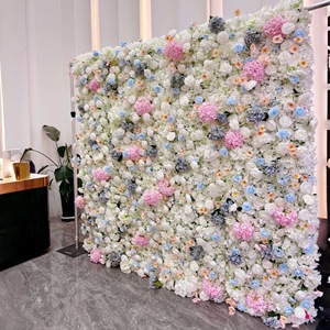 Multicolor Floral <b>Wall</b> With Green <b>Leaf</b> Artificial Flower Panel Fresh Style For Bridal Shower Event <b>Decor</b> - Product Image 5