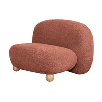 Fauteuil simple en tissu bouclé et bois, style minimaliste nordique, mobilier de salon, fauteuils d'appoint de qualité commerciale pour projets