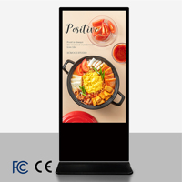 Affichage numérique LED sur pied ultra-fin sans cadre 4K haute luminosité pour la publicité animée en magasin de détail et centre commercial