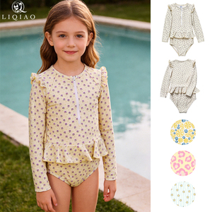 Nouvel Arrivage – Ensemble <span class=keywords><strong>de</strong></span> <span class=keywords><strong>Bain</strong></span> Personnalisable pour Fille, Manches Longues, Fermeture Éclair, Ourlet Volanté, Imprimé, Anti-UV, <span class=keywords><strong>Maillot</strong></span> <span class=keywords><strong>de</strong></span> <span class=keywords><strong>Bain</strong></span> Une Pièce pour Enfants - Product Image 1