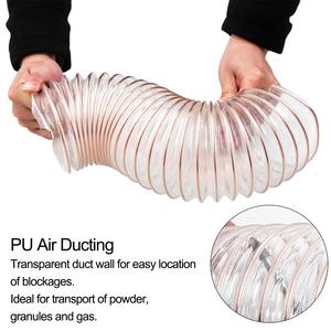Tuyau flexible corrugué en spirale en fil d'acier PU souple, léger, hautement transparent, résistant à l'usure, pour échappement -40~+125 1 - Product Image 1