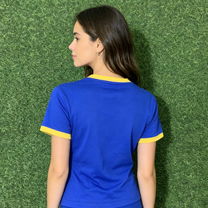 <span class=keywords><strong>Camiseta</strong></span> Deportiva <span class=keywords><strong>de</strong></span> Manga Larga con Estampado Gráfico <span class=keywords><strong>de</strong></span> <span class=keywords><strong>Brasil</strong></span>, Color Azul Marino, para Fitness, Fútbol, con la Bandera del País, para Mujer - Product Image 3