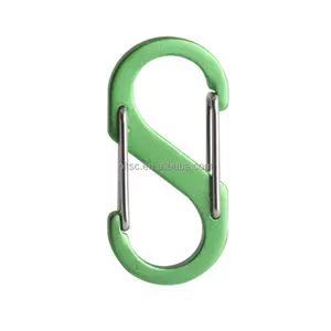 S shape carabiner outdoor gear quick hook metal keychain for keyrings and backpacks, camping and travel hiking