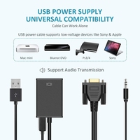 Adaptador de salida HD 1080P VGA a HDMI con entrada de Audio para Notebook PC DVD STB