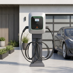 Station de recharge intelligente pour véhicules électriques compacte 44 kW à double sortie Starcharge Saturn IP55 IK10 OCPP 16J certifiée MID pour lieu de travail - Product Image 6