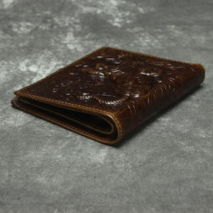 กระเป๋าสตางค์แบบสั้น Andong สำหรับผู้ชาย หนังวัวแท้ พร้อมที่หนีบบัตร - Product Image 6