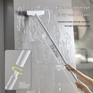 Plastic Bathroom <b>Floor</b> <b>Brush</b> Hard Bristles Scraping Two-in-One Tile Cleaning <b>Brush</b> - Product Image 4