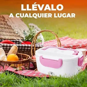 Boîte à lunch électrique portable avec chauffe-aliments, capacité de 1,1 à 2,0 L, pot intérieur en acier inoxydable, affichage numérique LED, 110 V/127 V, rose - Product Image 5