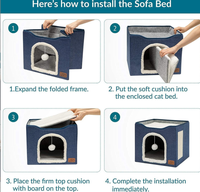 Meilleures ventes : Maisonnette pour animaux de compagnie avec fonction tabouret, Tabouret de rangement pliable d'intérieur, Lit pour chat et chien, Vente en gros directe usine