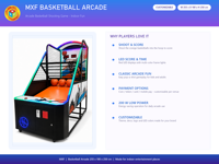 Machine de basket-ball d'arcade LED Shoot & Score 255x100x250 cm pour centre commercial FEC