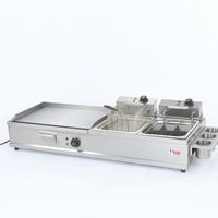 DanFuQi Plaque de cuisson électrique de comptoir en acier inoxydable de qualité supérieure personnalisée avec friteuse double à réservoirs 3KW+5KW pour cuisine commerciale