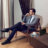 Sac à main d'affaires en cuir véritable noir hommes sac d'empreintes digitales avec chargeur usb avec fermeture éclair déverrouiller par doigt