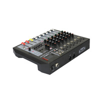 Console de mixage audio ELM ELM602, 6 canaux, interface mini USB, console de mixage DJ avec design gris métallique