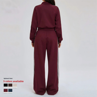 Ensemble de survêtement sportif d'hiver à couleurs contrastées, coupe ample, polyester/coton, pour le cyclisme et la randonnée en extérieur, design color block
