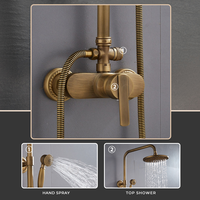 Classique mural 2 fonctions salle de bain douche mélangeur eau chaude froide corps en laiton luxe pluie douche robinet ensemble