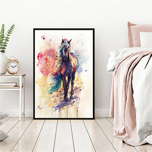 Acquerello cavallo animale <span class=keywords><strong>tela</strong></span> immagine stampa Poster parete arte moderna decorazioni per la casa pittura a olio <span class=keywords><strong>su</strong></span> <span class=keywords><strong>tela</strong></span> Poster stampa arte immagine - Product Image 5