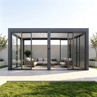Pergola moderne motorisée à lames orientables en aluminium, avec capteur de pluie intelligent, contrôle par application, écologique, résistante à la neige, pour terrasse résidentielle et balcon