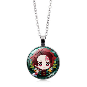 21 estilos de collares de anime con colgante redondo de cristal de la marca Tanjirou Nezuko, con gemas del tiempo y logotipos de anime, de fabricante de artesanía en vidrio. - Product Image 3