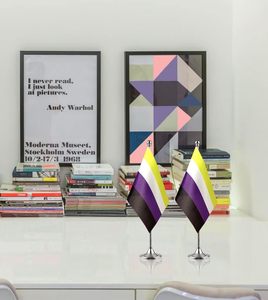 ธงตั้งโต๊ะสำนักงานขนาดเล็กติดบนขาตั้งพร้อม<span class=keywords><strong>ฐาน</strong></span>ตั้งที่วางธงโลหะ - Product Image 5