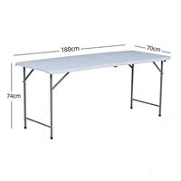Table de banquet de mariage parfaite, table rectangulaire pour événements, table pliante en plastique HDPE portable blanche pour l'extérieur