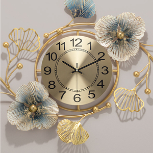 Đồng Hồ Treo Tường Nghệ Thuật Hình Lá Bạch Quả Bằng Kim Loại Sáng Tạo Sang Trọng Ánh Sáng 3D Vai Trò Máy Ảnh Nghệ Thuật Trang Trí Nhà Cửa Với Số Khung Hình Học - Product Image 3