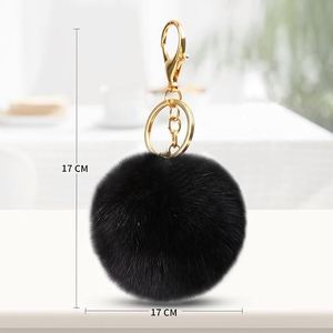 Faux <b>Rabbit</b> Fur Ball Pom Pom Keychain Soft Artificial <b>Rabbit</b> Fur Plush Fluffy Ball Key Ring with Shiny Crystal for Women - Product Image 4