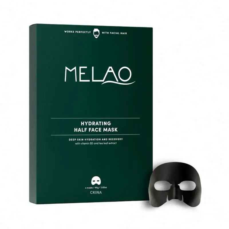 Mask Moisturizing Face Sheet Mask Skin Care Oem Man Charcoal Hydrating Hyaluronic Acid Half Face Sheet Mask For Men