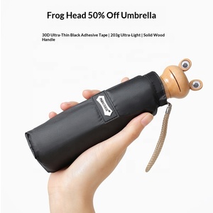 ร่มกันแดดแบบจีนลายหัวกบ 50%  30D น้ำหนักเบาพิเศษ น่ารัก ป้องกันรังสียูวี เคลือบสีดำ ใช้ได้ทุกสภาพอากาศอเนกประสงค์ - Product Image 2