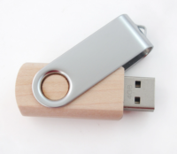 Clé USB pivotante en bois avec logo personnalisé, plusieurs couleurs, avec emballage, 32 Go, 64 Go, 128 Go, USB 2.0/3.0, pour PC/ordinateur portable