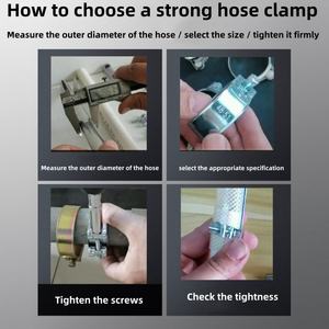 Colliers de serrage réglables robustes en acier inoxydable à vis en T simple pour tuyaux, polis, marque RLC, certifiés ISO9001 - Product Image 3