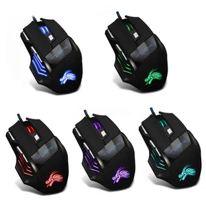 Produk laris Mouse Gaming berkabel USB ergonomis, aksesori komputer profesional dengan pelacakan optik dan lampu latar RGB