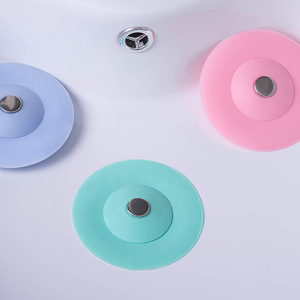 Couvre-drain en silicone à bouton-poussoir bleu, anti-odeur, filtre d'évier scellé pour cuisine, salle de bain, drain de sol - Product Image 3