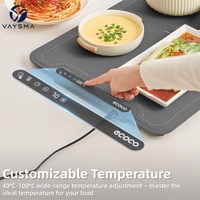 Plateau chauffant alimentaire en silicone pliable 350W, chauffage rapide, température réglable, anti-brûlure, tapis chauffant flexible pour aliments
