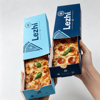Boîte à pizza coulissante rectangulaire de 25 cm avec logo personnalisé, écologique, pour une seule part, à emporter, emballage pour la restauration rapide