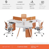 Poste de travail modulaire en MDF à 120 degrés, cloison de bureau en pentagone, pour 10 personnes, mobilier de bureau commercial, vente en gros, fabrication OEM