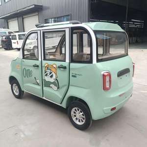 <span class=keywords><strong>Voiture</strong></span> électrique mignonne vert menthe à quatre portes et quatre places, véhicule de banlieue familial, version batterie lithium longue autonomie - Product Image 5