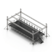 Estructura de aluminio de dos alas de 8x7x6m para escenarios, sistema de iluminación Line Array y conciertos