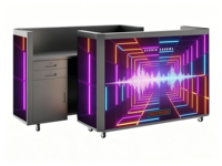 Table de DJ portable LED incurvée haute luminosité étanche pour festivals de musique en plein air et spectacles sur scène en direct