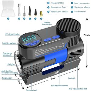 Compresseur d'air portable pour gonflage de pneus / Compresseur d'air de voiture 12v / <span class=keywords><strong>Mini</strong></span> <span class=keywords><strong>pompe</strong></span> à air électrique pour <span class=keywords><strong>vélo</strong></span> et ballon - Product Image 5