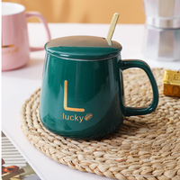 Mug à café en céramique écologique de Noël avec couvercle et cuillère, design moderne, tasse à lait pour la maison, ensemble cadeau pour mariage