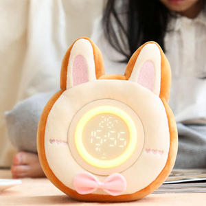 Horloge de table numérique personnalisée en forme de <span class=keywords><strong>lapin</strong></span> moelleux, horloge de bureau créative multifonctionnelle, veilleuse de nuit pour étudiants, réveil numérique - Product Image 3