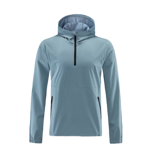 <b>Half</b> <b>Zip</b> Varsity <b>Jacket</b> <b>Men</b> Waterproof Plain Dyed Bonded Gym Clothes Run Windbreak Zipper Blank Wear Mesh Lining Custom Nylon - Product Image 1