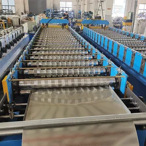 Tile Making Machine Sheets Roofing Machine Tile Making Machine Corrugated And Trapezoid Roofing Tile Roll Forming Machine Double Layers Metal Steel