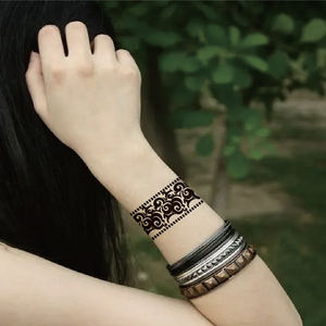 Estêncil de tatuagem temporária para homens e mulheres, estêncil de tinta de suco de plantas e ervas, arte corporal semi-permanente - Product Image 5