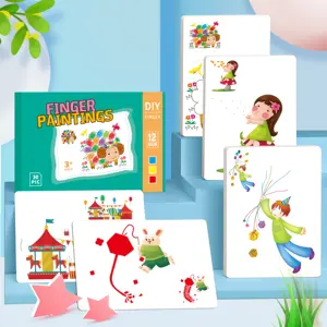 Zhorya 어린이 낙서 수채화 그림 활동 책 무독성 빨 교육 장난감 아이들을위한 핑거 페인팅 세트