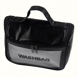 Sac de maquillage de voyage portable de grande capacité personnalisé, sac de toilette transparent en PVC pour les cadeaux d'affaires et promotionnels - Product Image 5